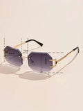 Shein - 1pc Ladies Metal Rimless Square Fashion Glasses