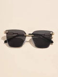 Shein - 1pc Women Decorative Metal Square Frameless Sunglasses