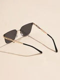 Shein - 1pc Women Decorative Metal Square Frameless Sunglasses