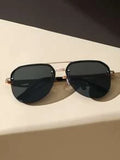 Shein - Elegant 1pair Aviator Frame Fashion Glasses