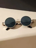 Shein - Spring Decor Round Frame Sunglasses Vintage Shades Beach Accessories