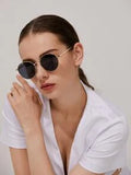 Shein - Retro Round Frame Fashion Glasses