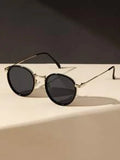 Shein - Vintage 1pc Women Round Frame Sunglasses