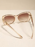 Shein - 1pair Faux Pearl Decor Cat Eye Sunglasses