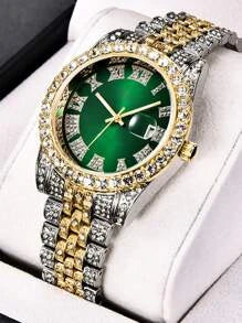 Shein - Rhinestone Decor Quartz Watch Holiday