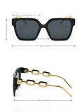 Shein - 1pair Women Chain Decor Geometric Frame Fashion Glasses