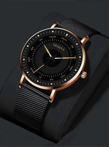 Shein - Women Watch Round Pointer Quartz Watch For Daily Life