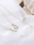 SheinFashion zinc alloy necklace with rhinestone decor and butterfly pendant for daily decoration one piece for women