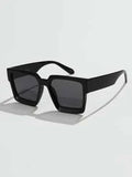 Shein - 1pc Plastic Women Fashion Square Sunglasses