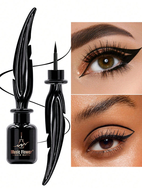 Shein - 1pc Liquid Matte Waterproof Eyeliner With Feather Design Handle