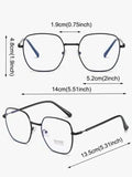 Shein - Unisex Metal Frame Anti-Blue Light Casual Eyeglasses For Daily Life