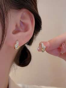 Shein Hoop earrings with rhinestone decor 2 pieces