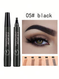 Shein - Waterproof Liquid Eyebrow Pen, Long-lasting Smudge Proof Eye Brow Makeup Product Black
