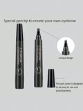 Shein - Waterproof Liquid Eyebrow Pen, Long-lasting Smudge Proof Eye Brow Makeup Product Black