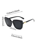 Shein - 1pair Women Square Frame Fashionable Sunglasses