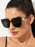 Shein - 1pair Women Square Frame Fashionable Sunglasses