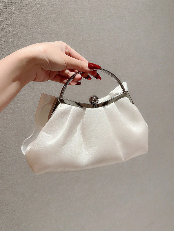 Shein - Lightweight, Business Casual Rhinestone Decor Bucket Bag Mini Drawstring Design