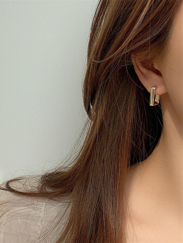 Shein Square streamlined coil hoop earrings