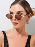 Shein - 1pc Women Vacation Polygonal Fashion Decorative Party Eyewear Elegant Shades Beach Accessories