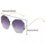 Shein - Elegant Frameless Glasses Round Sunglasses