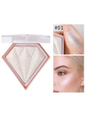 Shein - Diamond Shaped Powder Highlighter, 1Pc Long-Wearing Brightening Highlighter Contour Makeup Palette Brighten Natural Contouring - White