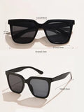 Shein - 1pc Fashionable Women's Plastic Oversized Square Sunglasses