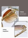 Shein - Cute 1pc New Fashion Large Frame Uv Protection Trendy Round Face Glasses