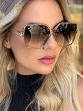Shein - 1pc Square Shaped Y2k Style Oversized Sunglasses