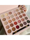 Shein - 30-Color Matte & Shimmer Eyeshadow Palette With Brush, Long-Lasting, Not Easy To Smudge