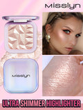 Shein - Missiyn Ultra Shimmer Highlighter, Brighten,Makeup Shimmer Illuminate Cosmetic, Silver Glitter Highlighter, Face Illuminator Highlighter, Shimmer, Lightweight, Professional Natural Glow - Nude Pink