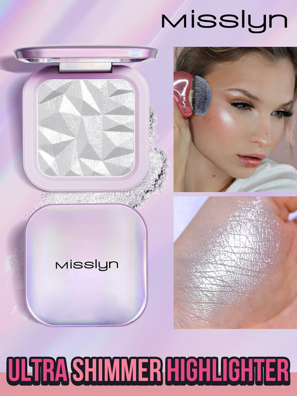 Shein - Missiyn Ultra Shimmer Highlighter, Brighten,Makeup Shimmer Illuminate Cosmetic, Silver Glitter Highlighter, Face Illuminator Highlighter, Shimmer, Lightweight, Professional Natural Glow - Brilliant White