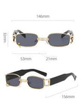 Shein - Small Frame Metal Square Sunglasses Street Sunglasses Beach Sun Glasses