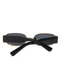 Shein - Small Frame Metal Square Sunglasses Street Sunglasses Beach Sun Glasses