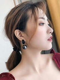 Shein - 1 pair of elegant vintage style black pearl personalized earrings