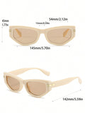 Shein - 1pc Women's Multicolor Triangular Cat Eye Fashion Sunglasses, Suitable For Traveling