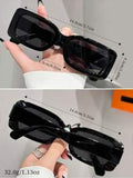 Shein - 2pcs/Set Unisex Multicolor Square Full Frame Plastic Frame Sunglasses