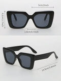 Shein - 1pc Women's Square Plastic Decorated Fashion Sunglasses
