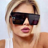 Shein - 1pc Women's European And American Style Fashionable Black Sunglasses,