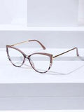 Shein - 1pc Cat Eye Tr90 Non-Prescription Glasses Clear Glasses Accessories