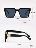 Shein - 1pc Fashionable Oversized Retro Square Sunglasses With Texture For Women