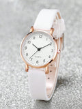 Shein - Ladies' Fashionable Simple Quartz Wristwatch   Infinity Symbol Bracelet Set (2Pcs/Set)