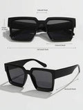 Shein - 1pc Plastic Women Fashion Square Sunglasses