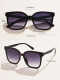 Shein - 1pc Women Square Fashionable Plastic Classic Travel Sunglasses