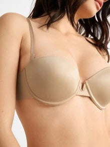 Shein - Leisure Solid Color Full Cup Bra