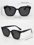 Shein - 1pc Retro Square Frame Sunglasses For Men And Women Plastic Fashion Classic Decorative