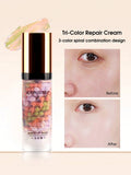 Shein - Tri-Color Repair Cream, Makeup Primer Repair Cream Moisturizing Correcting Skin Tone Primer