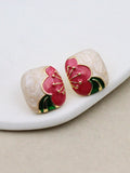 Shein - Second-Hand Vintage Palace Style Cloisonne Colorful Flower Shaped Stud Earrings