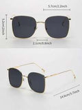 Shein - 1pc Ladies' Geometric Frame Metal Fashion Sunglasses