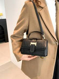 Shein - Women's Small Stone Pattern Textured Fashionable Crossbody Bag, Vintage Handbag, Spring/Summer Square Bag
