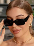 Shein - Vintage Square Small Frame Sunglasses, Plastic Fashion Classic